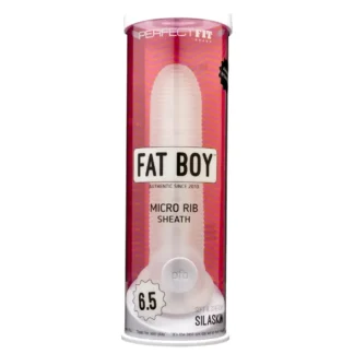 Perfect Fit - Fat Boy Micro Ribbed - nadstavec na penis (17 cm, biely)