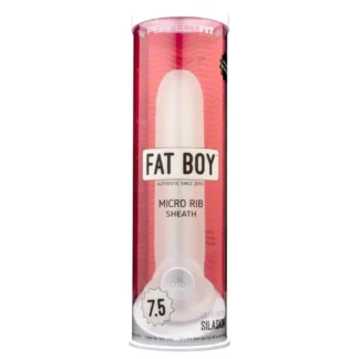 Perfect Fit - Fat Boy Micro Ribbed - návlek na penis (19 cm, biely)