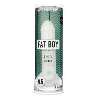 Perfect Fit - Fat Boy Thin - návlek na penis (17 cm, biely)