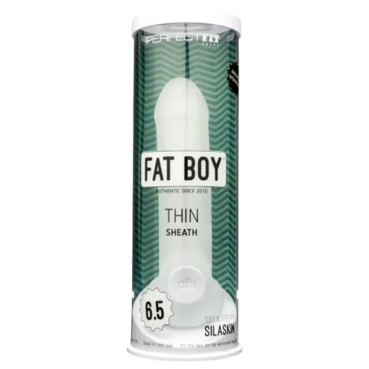 Perfect Fit - Fat Boy Thin - návlek na penis (17 cm, biely)