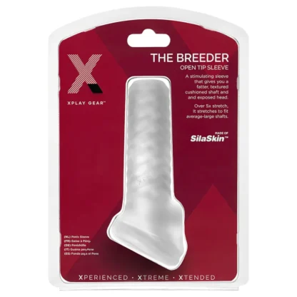 Perfect Fit Breeder - otvorený návlek na penis - biely