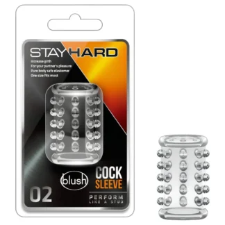 Stay Hard - erekčný krúžok s bodkami - priehľadný