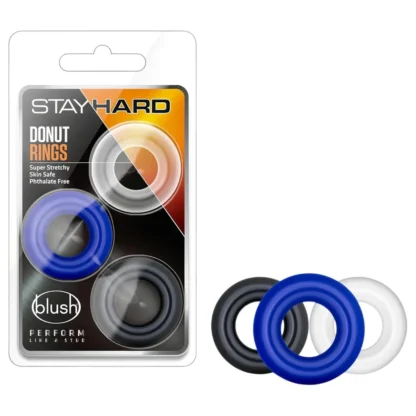 Stay Hard - erekčný krúžok sada - 3 ks - farebné