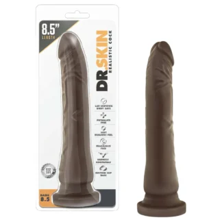 Dr. Skin 8,5 - realistický dildo s prísavkou (hnedý, 20,5 cm)