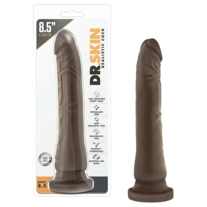 Dr. Skin 8,5 - realistický dildo s prísavkou (hnedý, 20,5 cm)