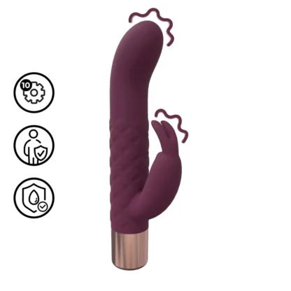 Loveline - mini vibrátor s uškami zajaca (červený)