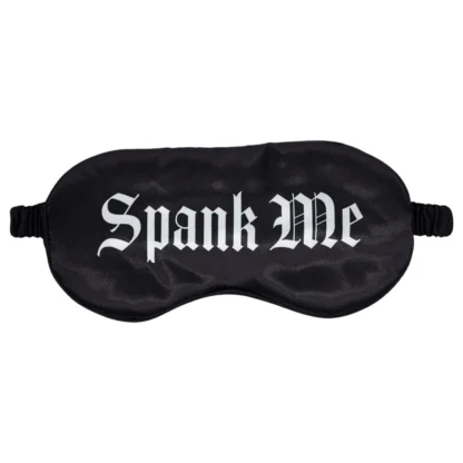 Au! - saténová očná maska s nápisom „Spank Me“ (čierna)