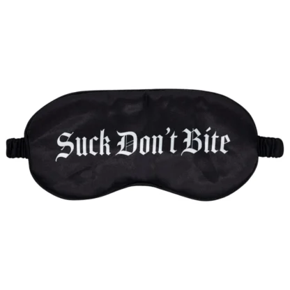 Au! - saténová očná maska s nápisom „Suck Don't Bite” (čierna)