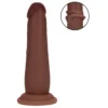 RealRock - realistický dvojvrstvový dildo (hnedý) - 15,5 cm