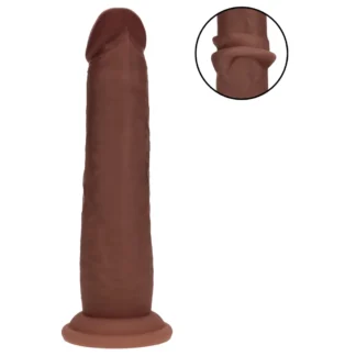 RealRock - realistický dvojvrstvový dildo (hnedý) - 18,5 cm