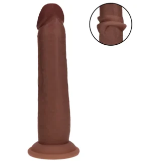 RealRock - realistický dildo s dvojitou hustotou (hnedý) - 20,5 cm