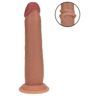 RealRock - realistický dvojitý hustotný dildo (opálený) - 20,5 cm