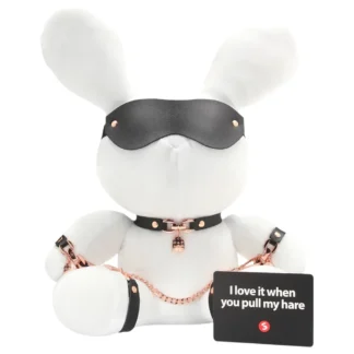Bondage Rabbit - BDSM maska na tvár - králičie uši - biela