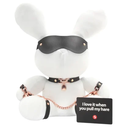 Bondage Rabbit - BDSM maska na tvár - králičie uši - biela