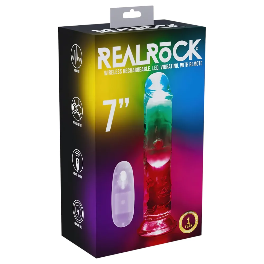 REALROCK - vibrátor s LED svetlom - 15 cm – Obrázok 2