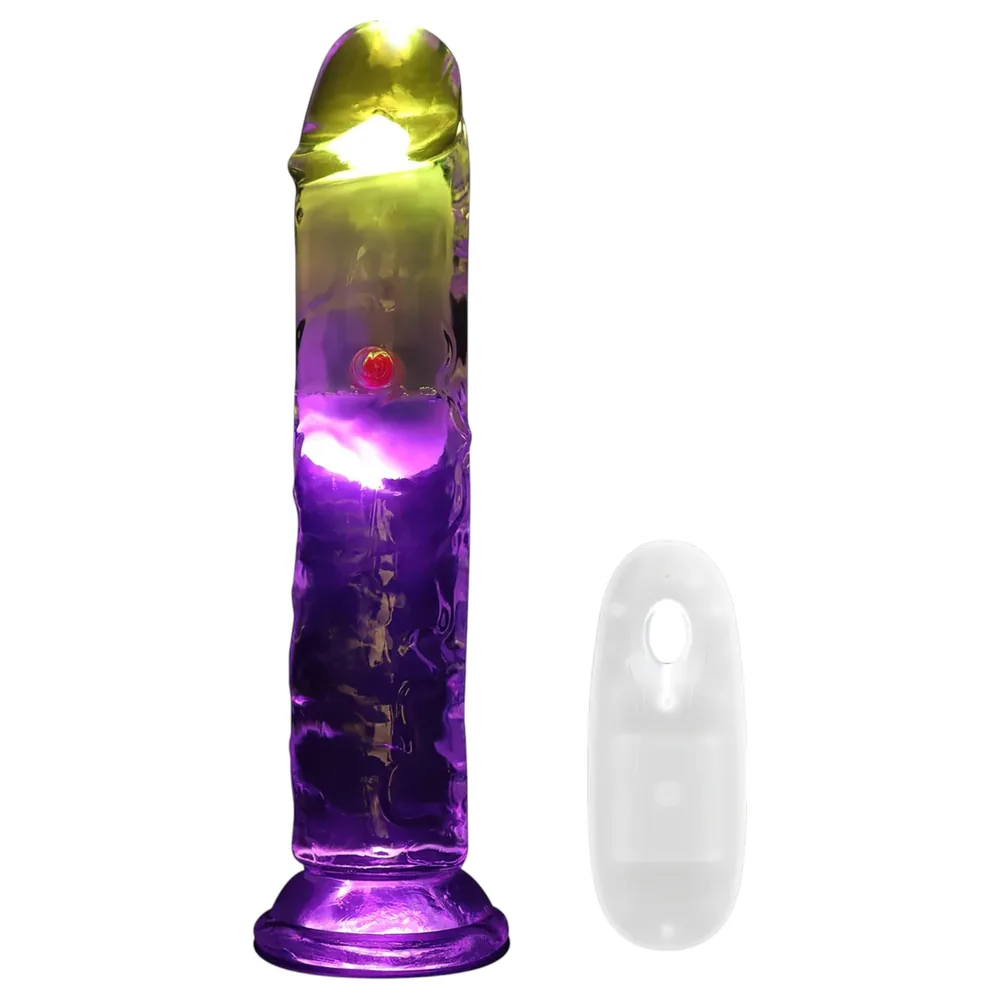 REALROCK - vibrátor s LED svetlom - 15 cm