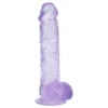 RealRock - realistický dildo s semenníkmi (fialový) - 12,7 cm