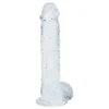RealRock - realistický dildo s semenníkmi (priehľadný) - 12,7 cm