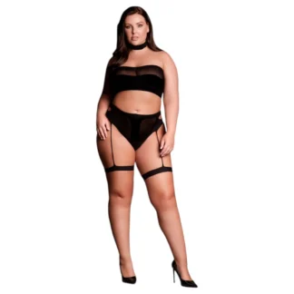 Le Désir - plus size 3-dielna spodná bielizeň - čierna (XL-4XL)