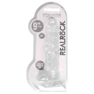RealRock - priehľadné realistické dildo (priehľadné, 22 cm)