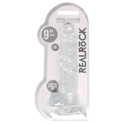 RealRock - priehľadné realistické dildo (priehľadné, 22 cm)