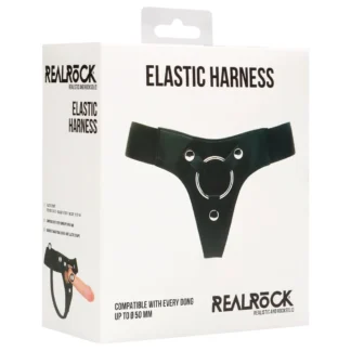 RealRock - popruh na nasadzovací postroj - elastický - čierny