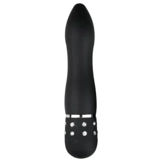 Easytoys - mini vibrátor s diamantovým dizajnom - čierny