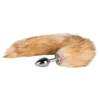 EasyToys Fox NO1 - kovový análny kolík s líščím chvostom (strieborný‑červený)
