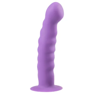 Easytoys - dildo s vlnitým povrchom a prísavkou - fialové