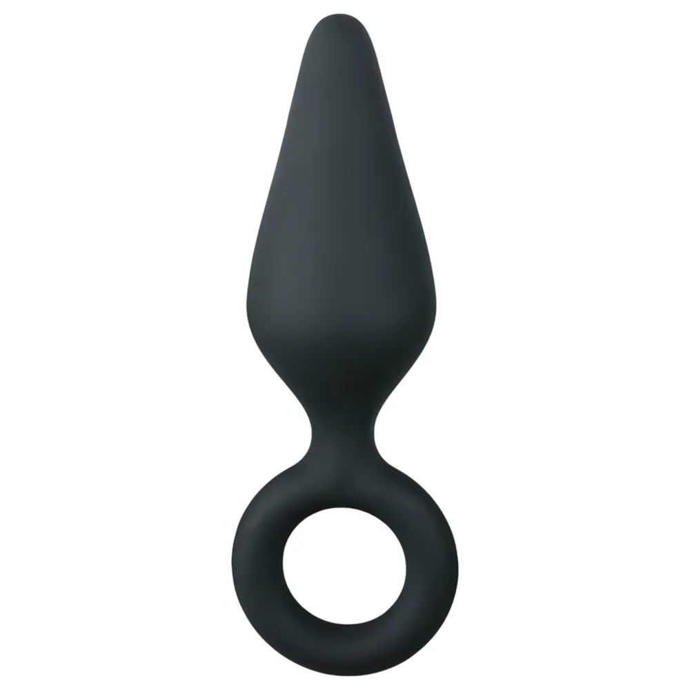 Easytoys - análna pomôcka s krúžkom - stredná veľkosť - čierna