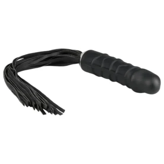 Easytoys - bič a silikónové dildo 2v1 - čierny