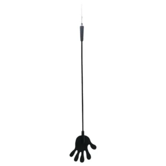 Rimba - Silikónový jazdecký bič v tvare ruky - 40 cm (čierny)
