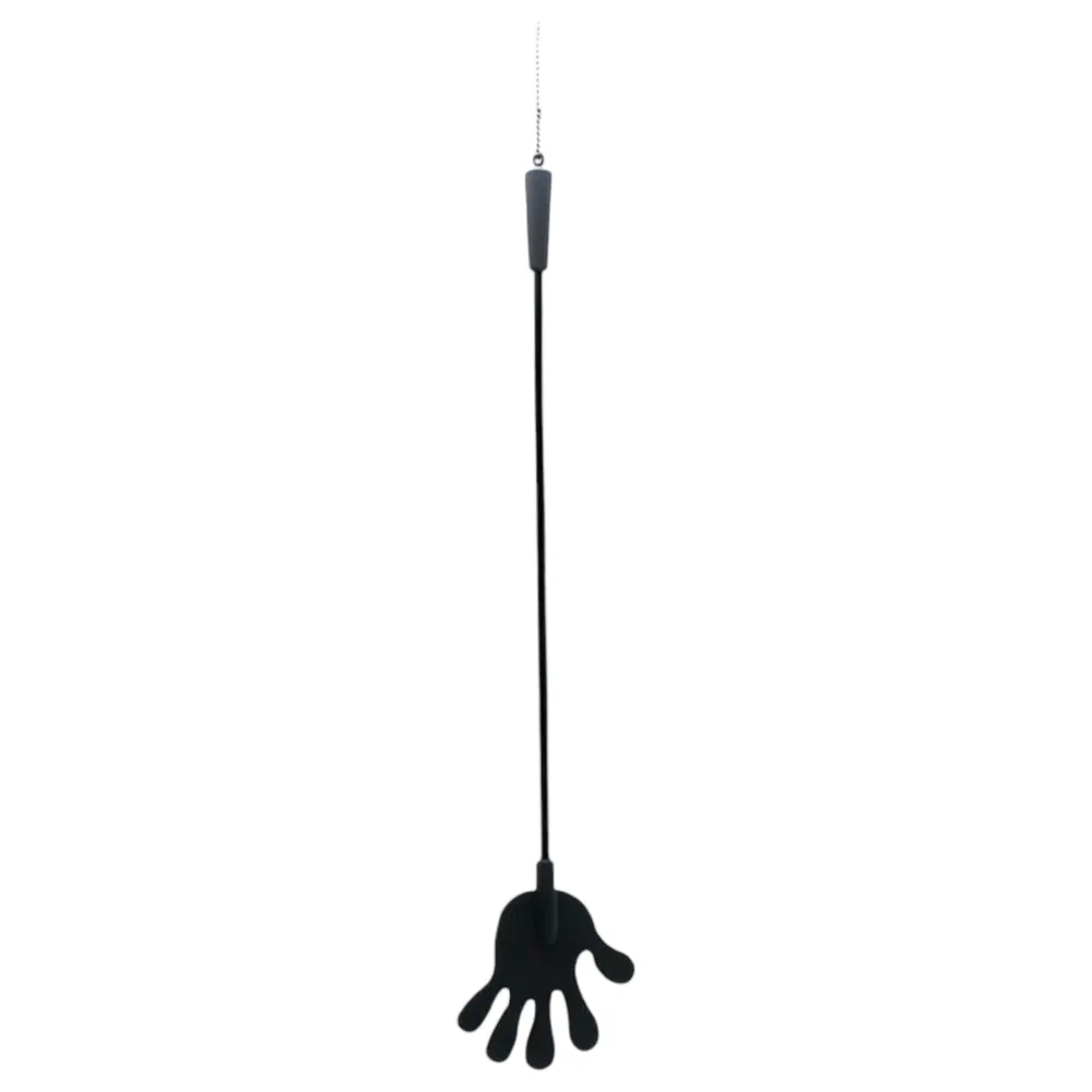 Rimba - Silikónový jazdecký bič v tvare ruky - 40 cm (čierny)