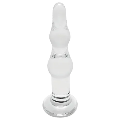 Rimba Dolly - análny sklenený dildo - vlnitý tvar - priehľadný