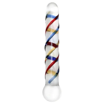 Rimba Rachella - dvojitý sklenený dildo - číry/farebný