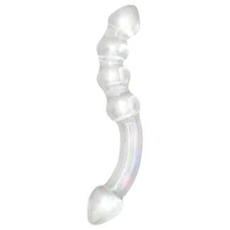 Rimba Xena - dvojitý sklenený dildo - priehľadný