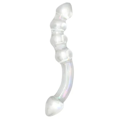 Rimba Xena - dvojitý sklenený dildo - priehľadný