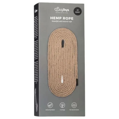 Easytoys Hemp Rope - konopné bondážne lano (10 m, prírodné)