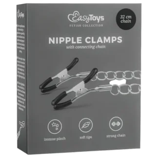 EasyToys - kliešte na bradavky s reťazou - 2 kusy