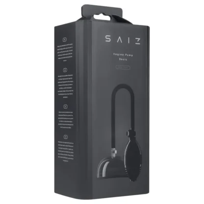 Saiz Basic - vákuová pumpa na vagínu - priehľadná/čierna