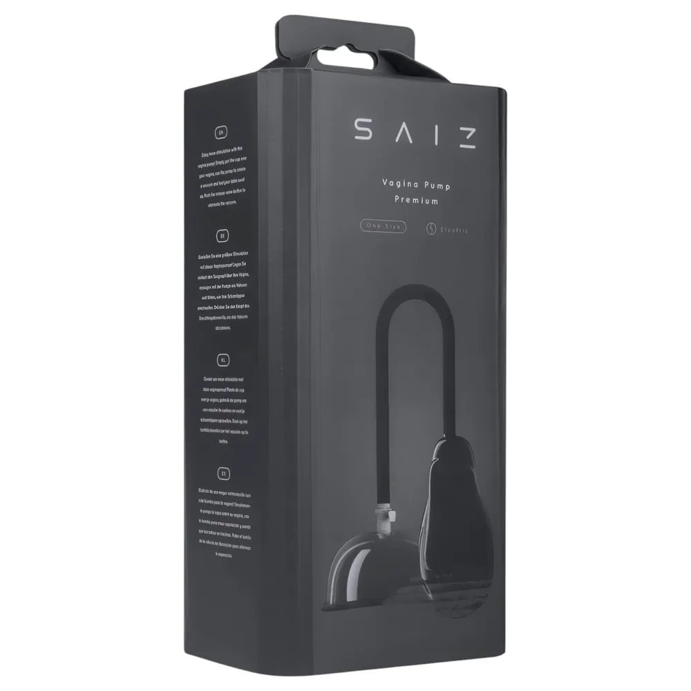 Saiz Premium - automatická vaginálna pumpa - priehľadná/čierna