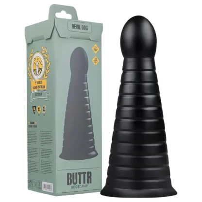 BUTTR Devil Dog - realistický dildó s prísavkou - čierny