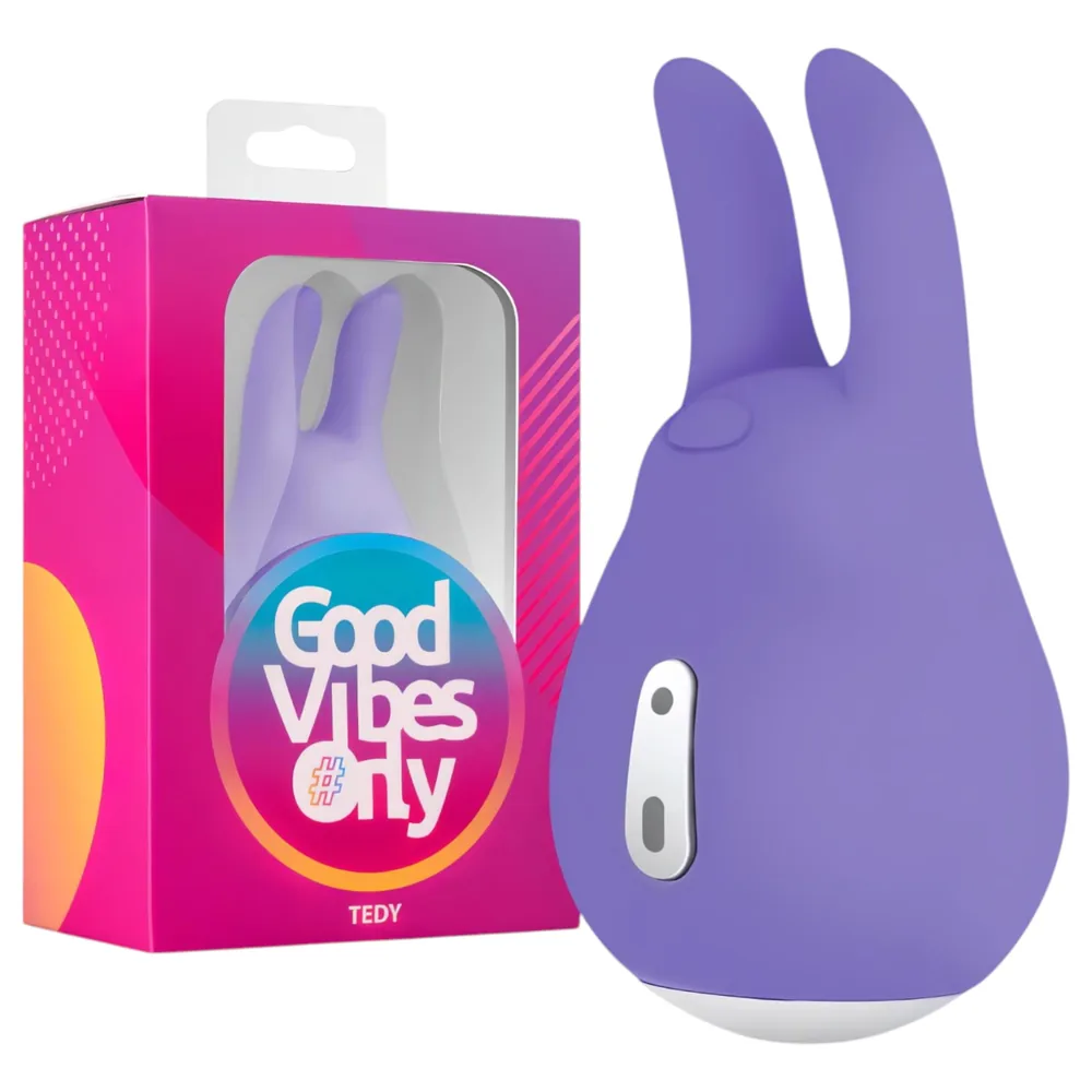 Good Vibes Tedy - akumulátorový, zajačikový klitoriálny vibrátor (fialový)