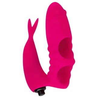 Easytoys - vibračný prstový stimulátor - 2v1 - ružový