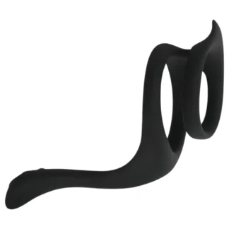 Easytoys - erekčný krúžok na penis a semenníky - flexibilný - čierny