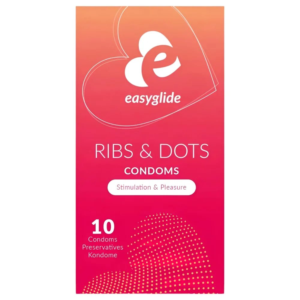 EasyGlide - kondóm s výstupkami a bodkami - 10 ks