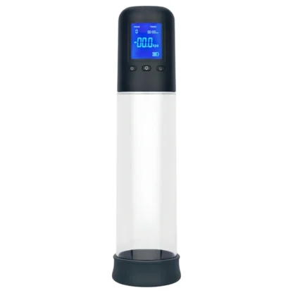 Boners - automatická LCD vákuová pumpa na penis - priehľadná/čierna