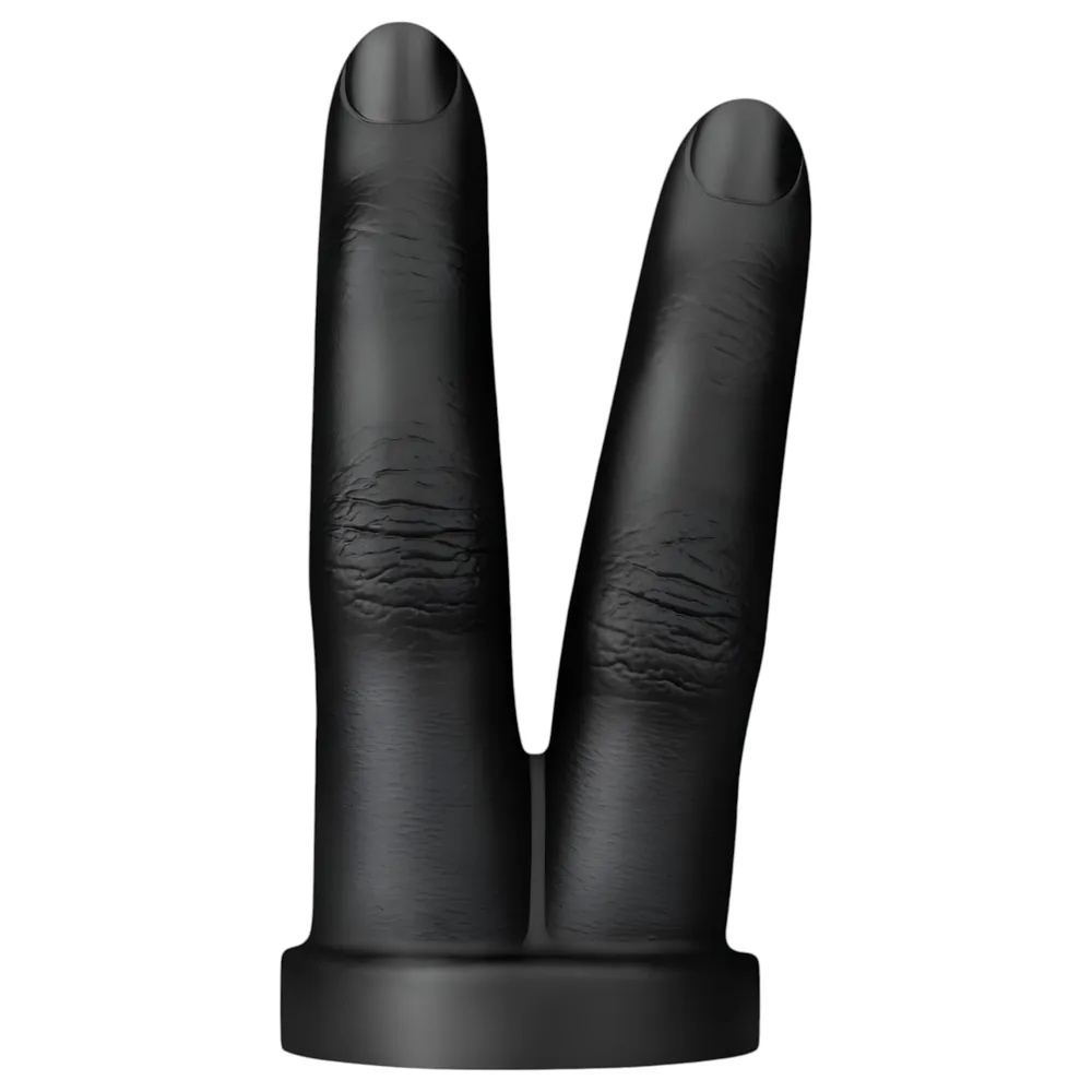 BUTTR - análny dvojitý prstový dildo - čierne