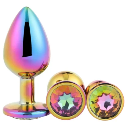 Dreamtoys Gleaming Love - sada análnych kolíkov s drahokamom (viacfarebná)