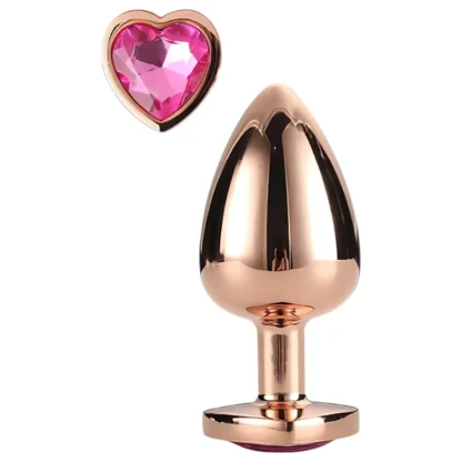Gleaming Love - análna hliníková zátka srdce s kameňom - ružové zlato